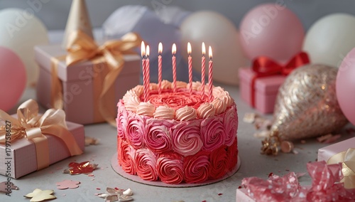 Colorful Rose Cake, festive...