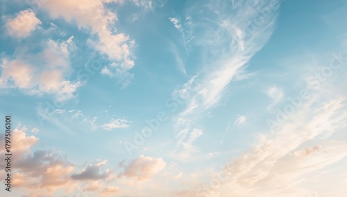 Watercolor clouds and sky b...