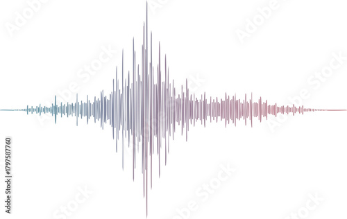Abstract Earthquake Seismograph Wave Illustration with Gradient Color Scheme