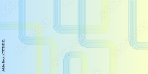 Modern line pattern, vector background. Abstract background of rainbow groovy Wavy Line design. Minimalist banner background, pastel color gradient, sea blue, cloudy sky. Modern circle effect style .