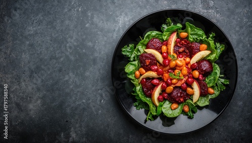 Vegan salad featuring beetr...