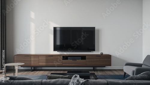 Modern living room featurin...