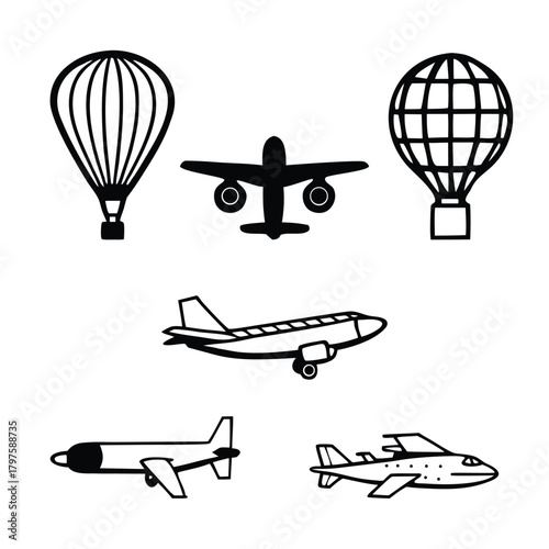 Airborne Silhouettes Vector Aircraft Collection