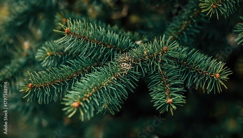 Spruce branch, detailed vie...