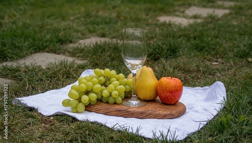 Picnic setting in a park fe...