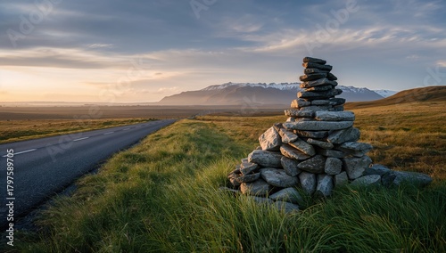 Stone cairn symbolizing goo...