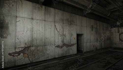 Worn and dirty panels withi...