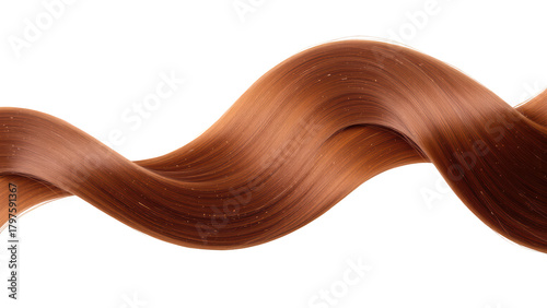 Luxurious, flowing hair strand in rich auburn color, showcasing smooth texture and shine, perfect for beauty and haircare themes