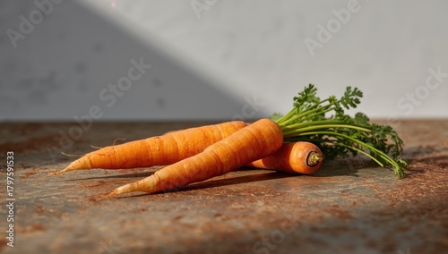 Two Fresh Carrots on an Age...