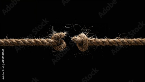 Isolated taut rope fraying ...