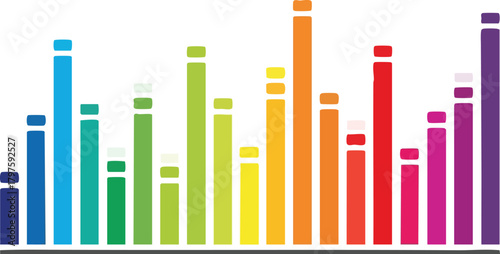 Vibrant Array of Spectrum Columns Colorful Data Visualization