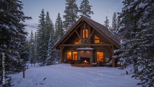 A rustic cabin perched in t...