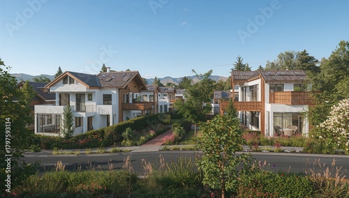 Scenic view of a modern res...