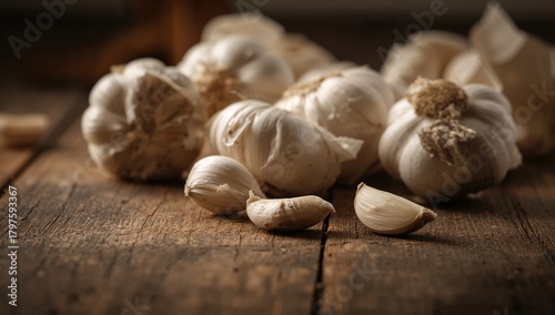 Close-up of fragrant garlic...