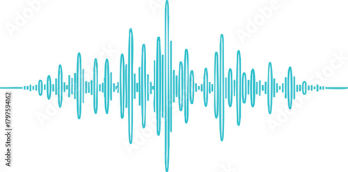 Soundwave Pulse Oscillating Teal Frequency Visualization