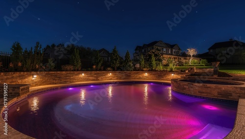 Swimming pool illuminated b...