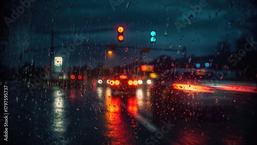 Heavy rain creates a blurre...