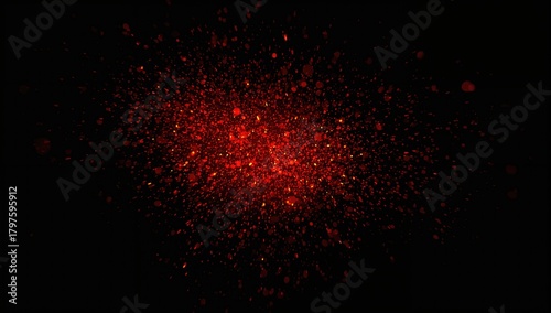 Particles of fire over a da...
