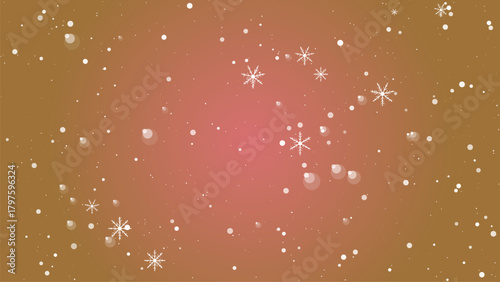 Falling snow and snowflakes on a gradient background for christmas time