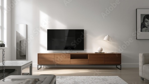 A modern living space featu...
