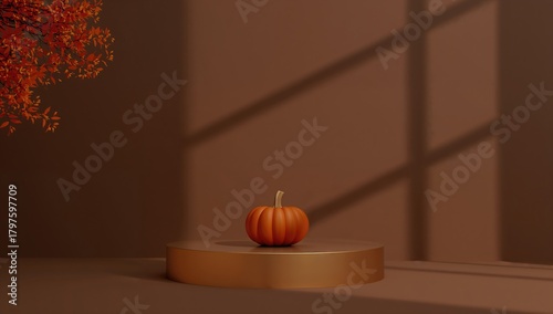 3D brown background pedesta...