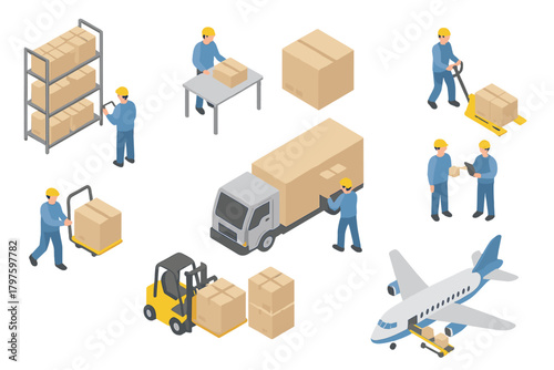 Global supply chain management, logistics, freight transportation, and package delivery