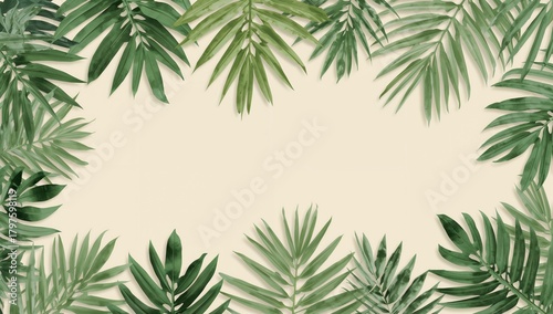 Palm leaves arranged on a s...