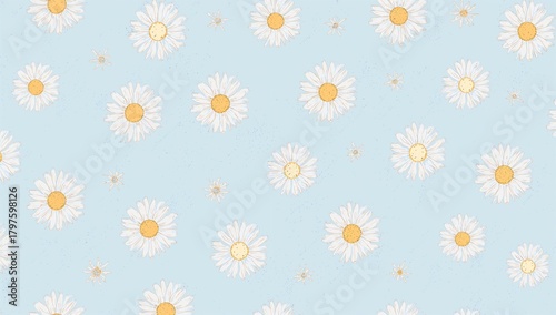 Seamless daisy flower patte...