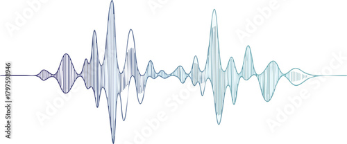 Abstract Waveform Illustration Dynamic Sound Visualization