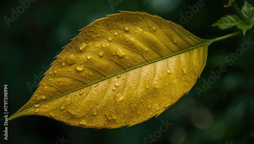 Aged yellow hibiscus leaf a...