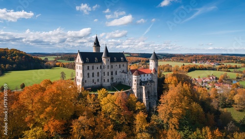 Aerial view of the medieval...
