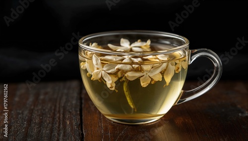 Jasmine herbal tea served i...