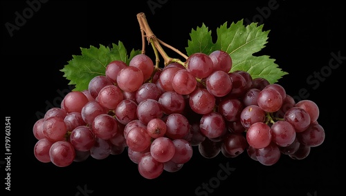 Fresh ripe red grapes on a ...