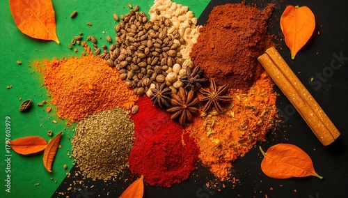 Assortment of spices includ...