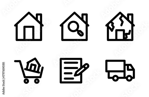 Premium Real Estate Icon Set for Modern Property Management Symbols and Professional Housing Market Visual Design Resources