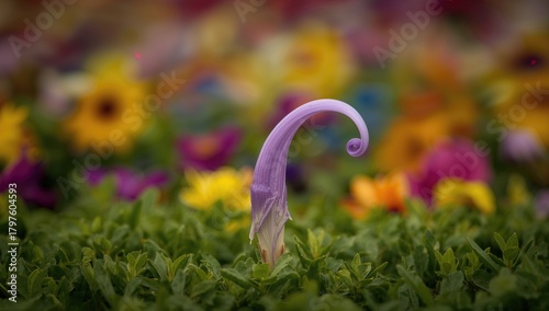 Violet horn blooming in spr...
