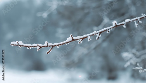 Snow-Laden Branch in Blurre...