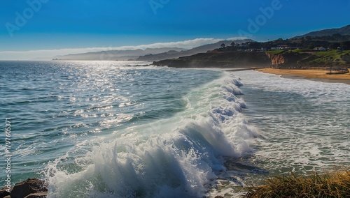 Waves Crash Against The Sho...