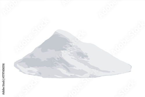 Isolated pure white mound of snow or crystalline powder on a clean background