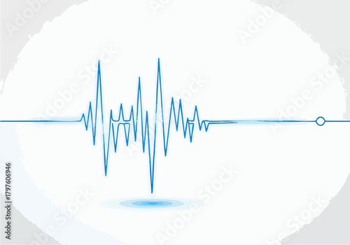 Vital Wave Dynamic Blue Line Signals Life and Energy