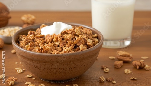 Homemade granola mix featur...
