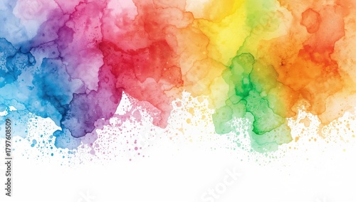 Rainbow watercolor banner b...