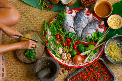 Fresh tilapia and Thai spices