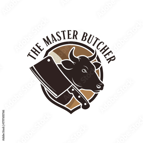 The Master Butcher logo featuring a cow head and meat cleaver.