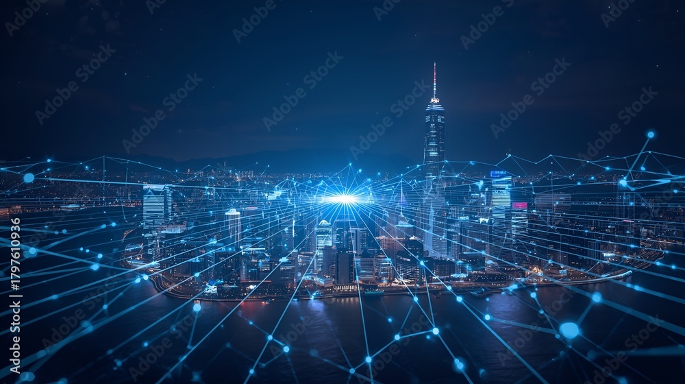 Fototapeta premium Lucid Origin – Network Communication & Digital Distribution Concept