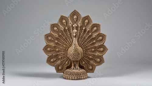 3D sculpture of a peacock c...