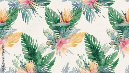 Seamless watercolor pattern...