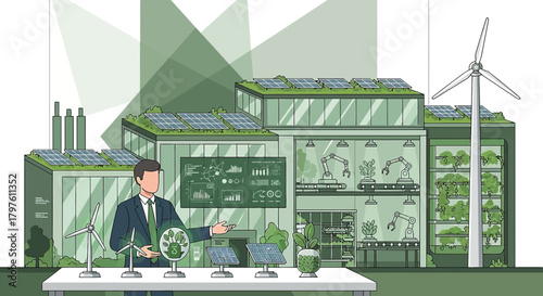 Sustainable urban development integrating renewable energy sources and automated agriculture