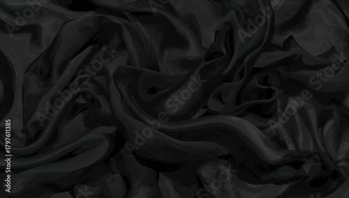 Soft black chiffon with flo...