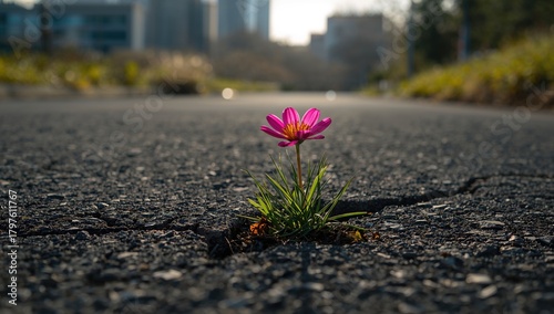 The flower emerges from the...